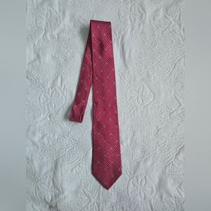 Salvatore Ferragamo Burgundy Patterned Tie